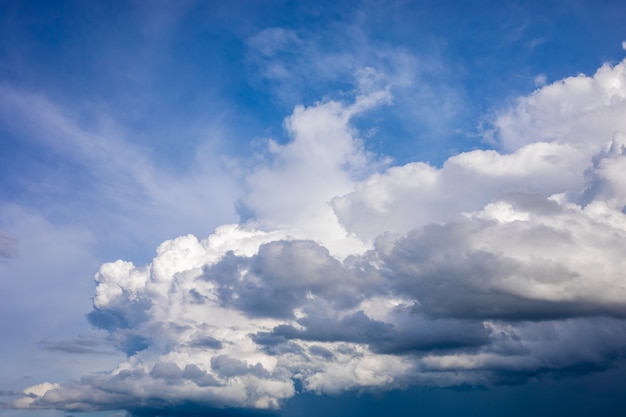 White clouds in the blue sky