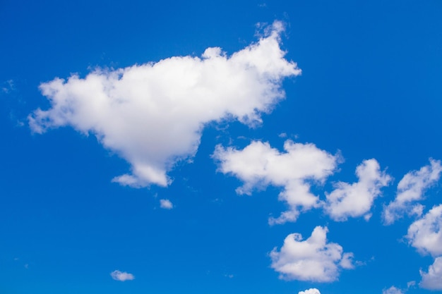 White clouds in a blue sky