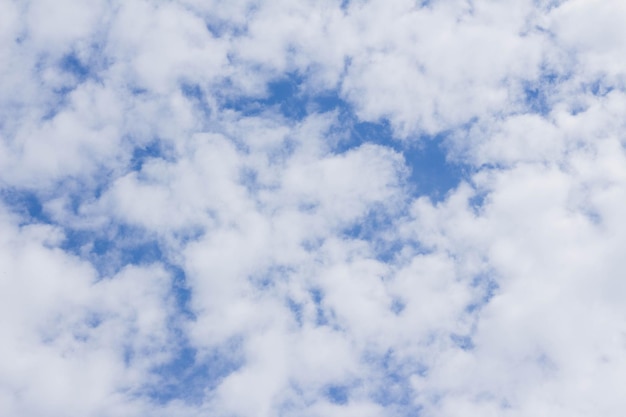 White clouds in the blue sky