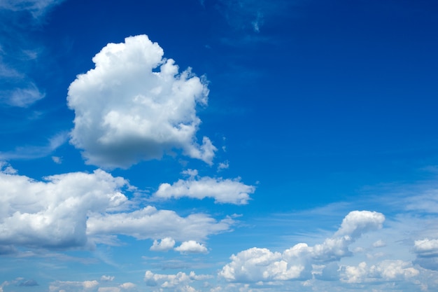 White clouds in blue sky