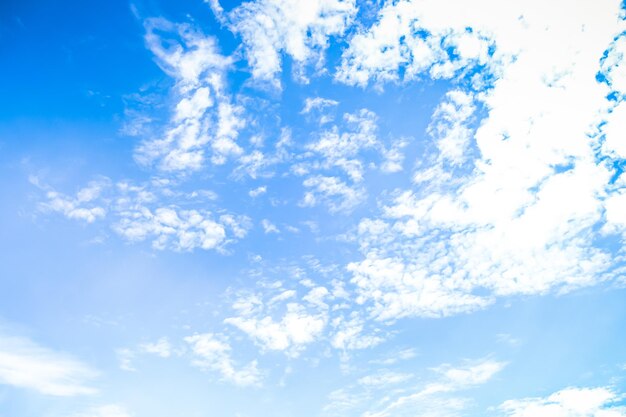 White clouds on Cloudy blue sky abstract nature background