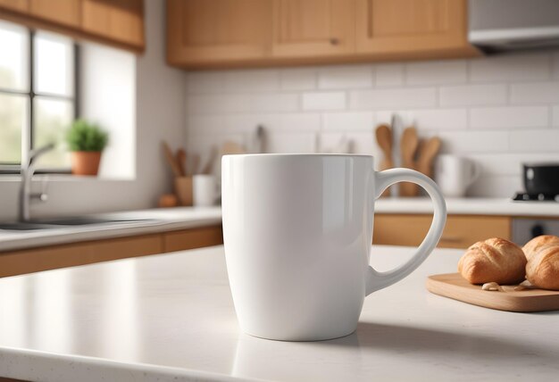 White Coffee Mug in a Kitchen Scene stylist image