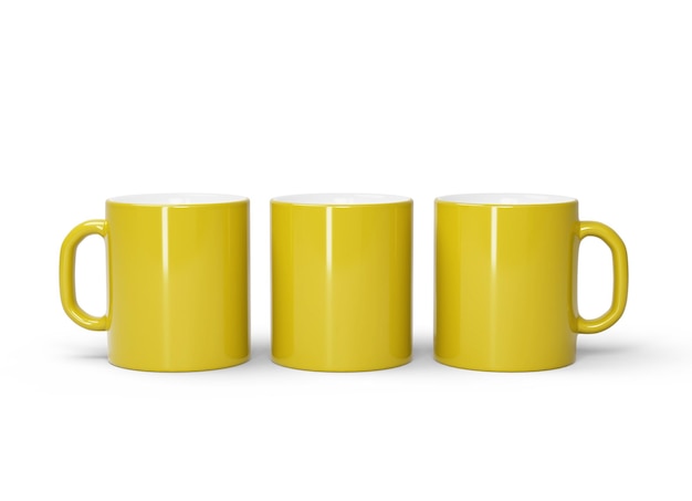 White coffee mug mockup, White cup, 3d rendering