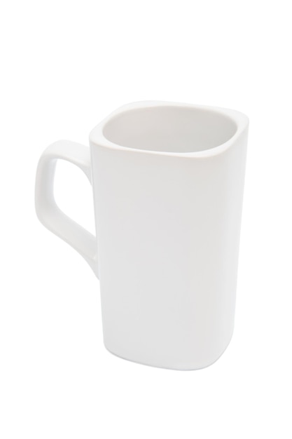 White coffee mug on a white background