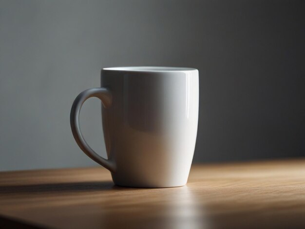 a white coffee mug with a handle