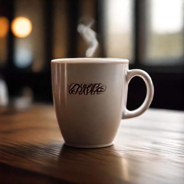 Photo a white coffee mug with the word tea on it