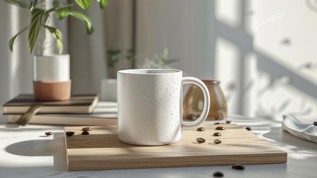 a white coffee mug with the words quot coffee quot on it