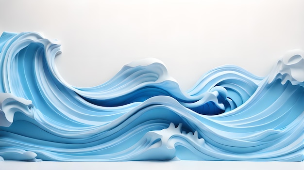 white color 3d sea wave water landscape background wallpaper