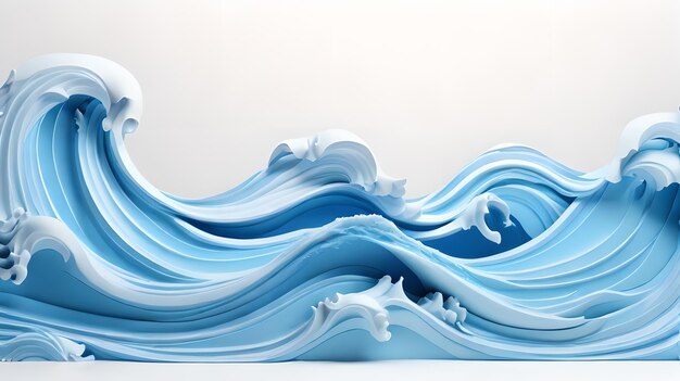 white color 3d sea wave water landscape background wallpaper