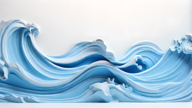 white color 3d sea wave water landscape background wallpaper