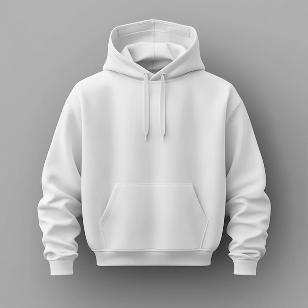 White color Blank hoodie sweatshirt long sleeve