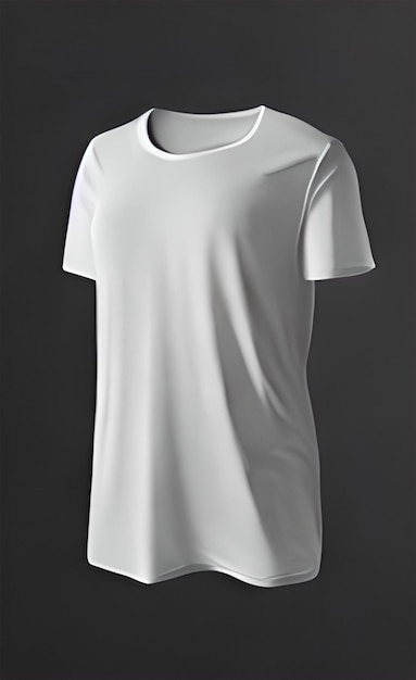 White Color Slim Fit Short Sleeve Tshirt Mockup