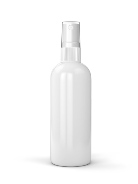 White container of spray bottle isolated on white background