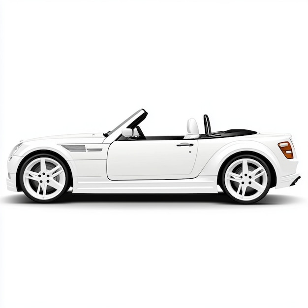 Photo a white convertible with the hood open and the door open is open