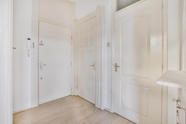 White corridor in modern apartment