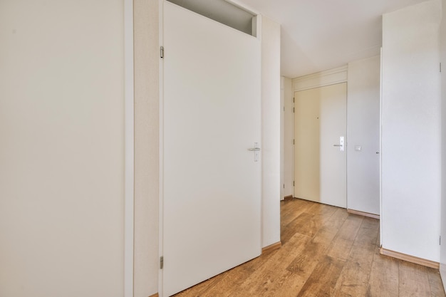 White corridor in modern apartment