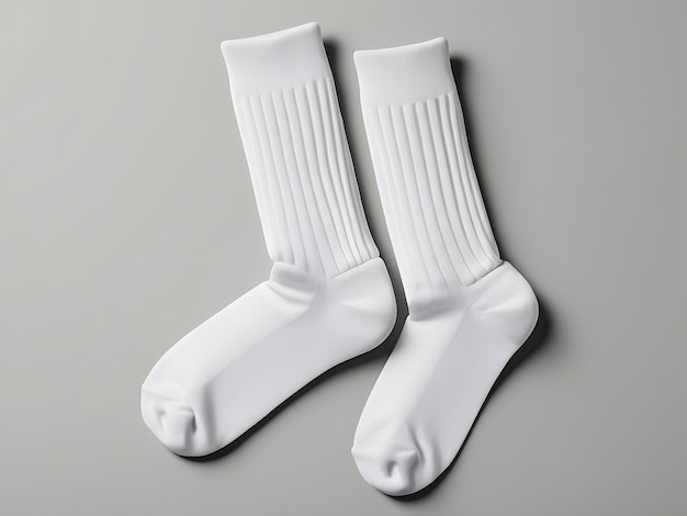 Photo white cotton socks on white background for custom design