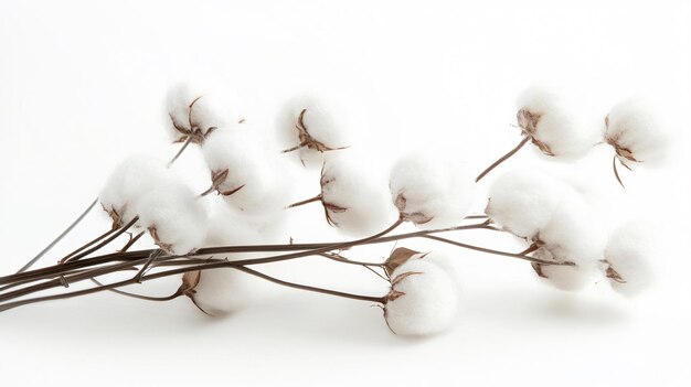 Photo white cotton on a white background