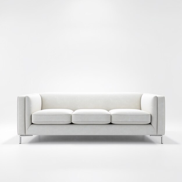 Photo a white couch with a white back that says quot no one quot on the bottom