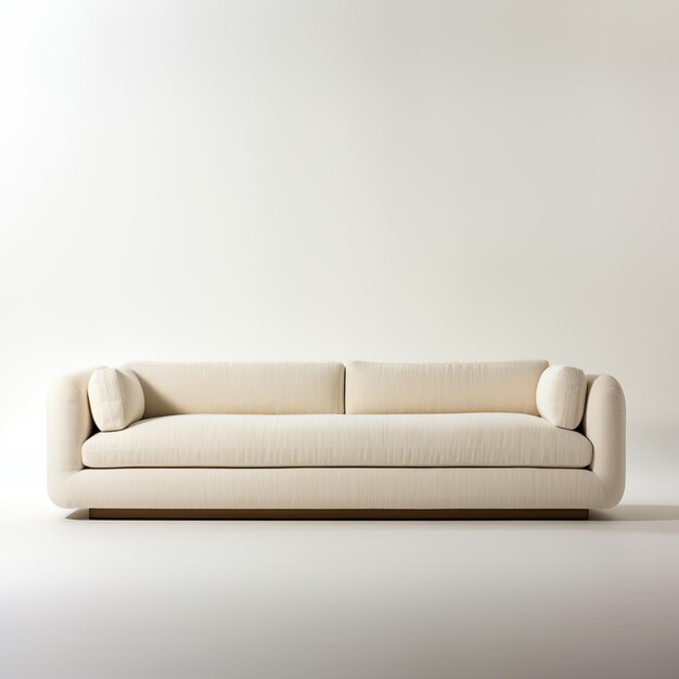 Photo a white couch with a white back that says no one on the bottom