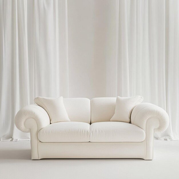 Photo a white couch with a white back that says  the word  on the back