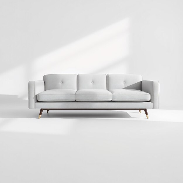 Photo a white couch with a white couch and a white sofa