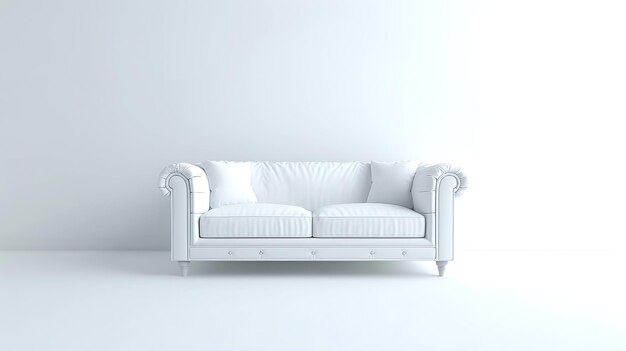 Photo a white couch with a white pillow on it and a white sofa against the wall