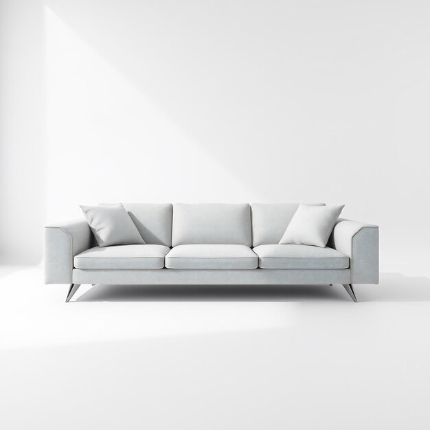 Photo a white couch with a white pillow on it