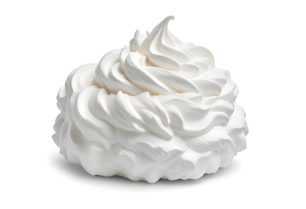 Photo a white cream dessert with whipped cream on top