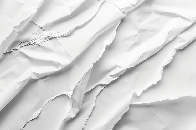 White creased crumpled paper background grunge texture backdrop Ai generated