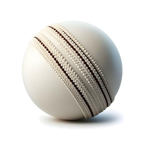 White cricket ball on isolated white background