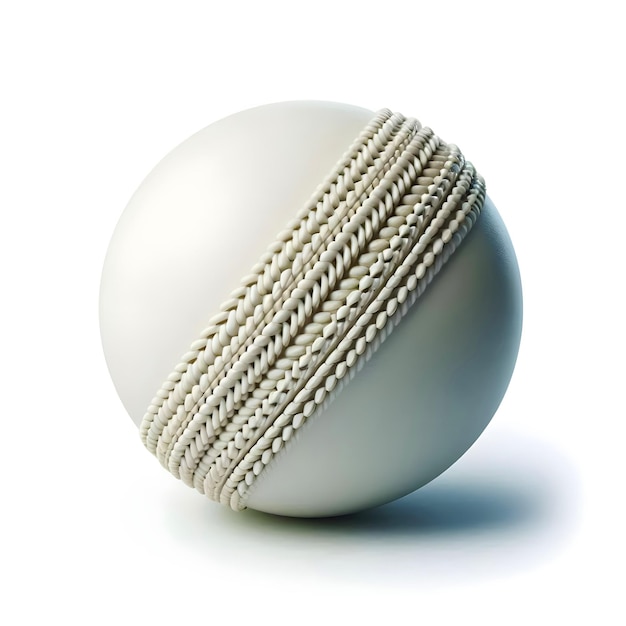 White cricket ball on isolated white background