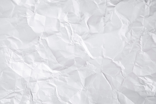 White crumpled background or texture.