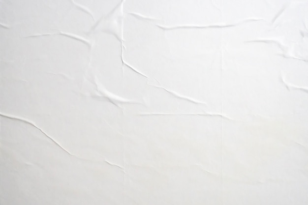 White crumpled and creased paper poster texture background