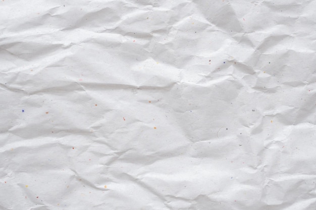 White crumpled and creased recycle paper texture background