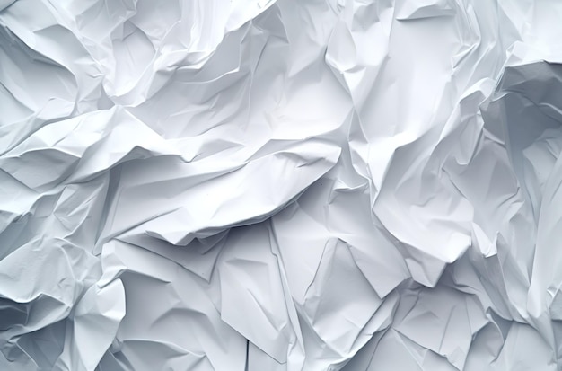 White crumpled paper background Generative AI