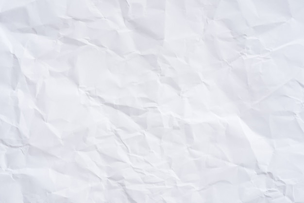 White crumpled paper background and texture