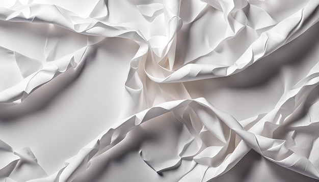 White crumpled paper background