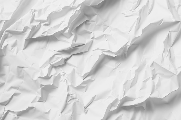 White crumpled paper background