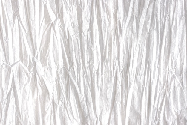 White crumpled paper background