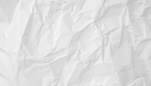 White crumpled paper close up texture background