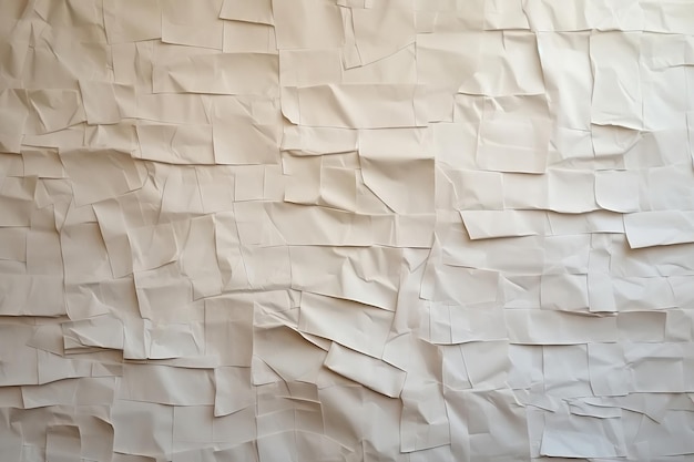 White crumpled paper folded into squares