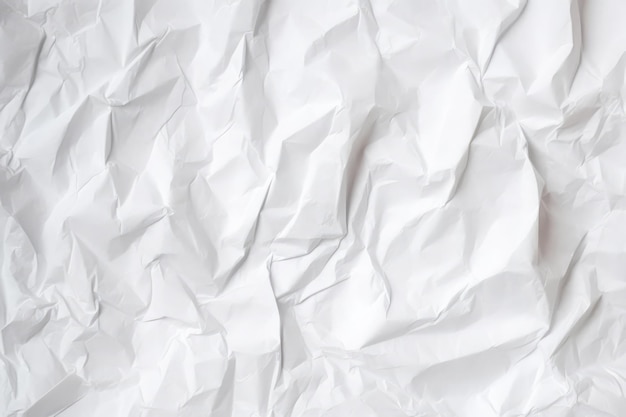 White crumpled paper texture background Generative ai