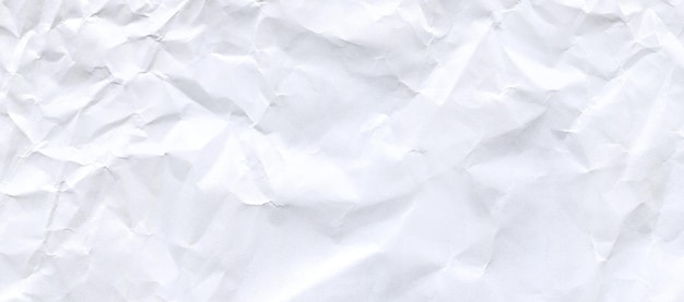 White crumpled paper texture Panoramic banner background