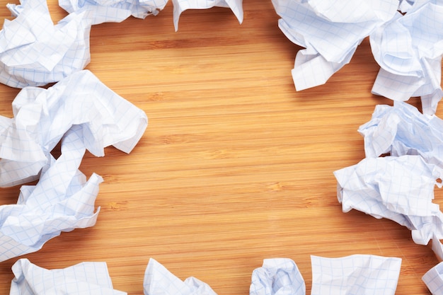 White crumpled sheet of papers