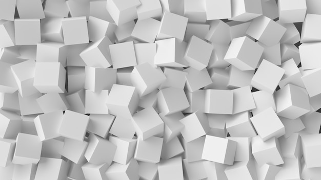 White cube abstract background