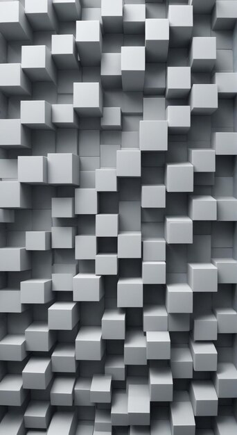 Photo a white cube with a gray background with white squares