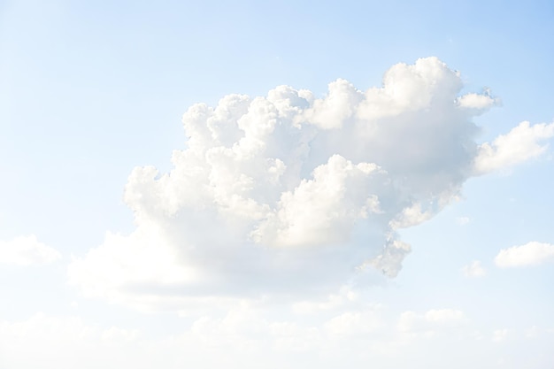 White Cumulus Cloud Formation Against Blue Sky