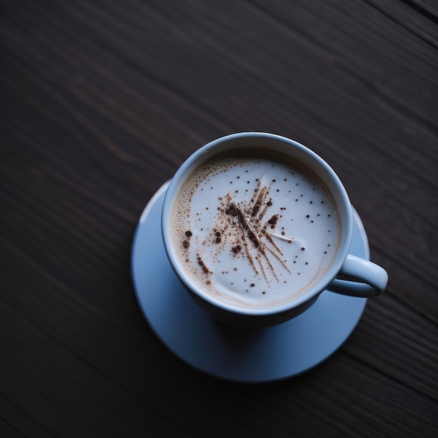 white cup of coffee on wooden table