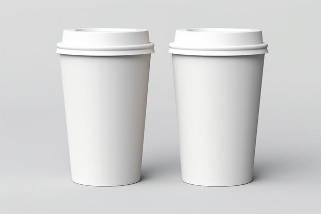 A white cup with a lid for mockup